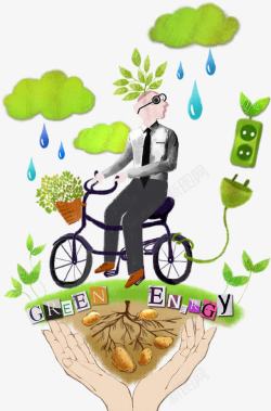 骑自行车的商务男士素材