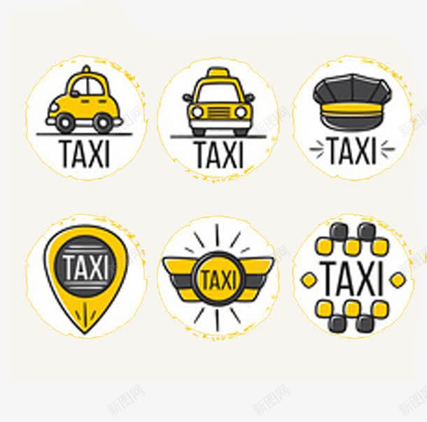 出租车标志png免抠素材_88icon https://88icon.com TAXI 出租车 出租车顶 手绘 黄色