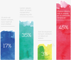 水彩商务数据图矢量图素材