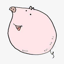 卡通可爱粉色猪素材