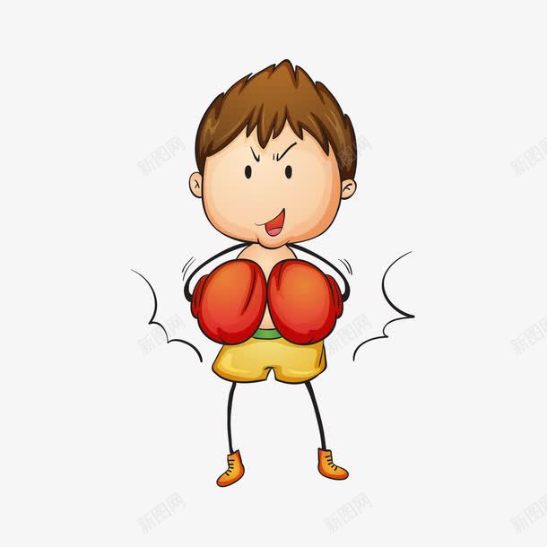 卡通拳击运动员png免抠素材_88icon https://88icon.com 体育运动 卡通 卡通人物 拳击 拳手 插图