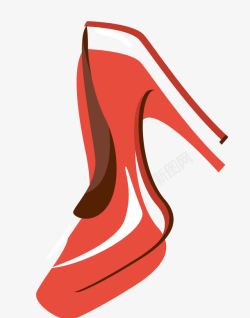 红色白色超高跟女式高跟鞋素材