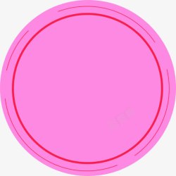 粉色可爱手绘圆形素材