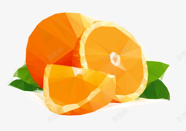 卡通多边形橙子png免抠素材_88icon https://88icon.com 卡通 多边形 橙子 水果
