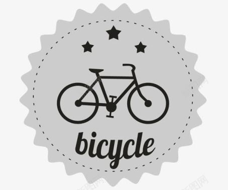 锯齿边自行车图标图标