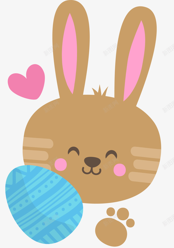 复活节呆萌黄色兔子png免抠素材_88icon https://88icon.com 呆萌兔子 复活节 开心 抱着彩蛋 粉色爱心 黄色兔子
