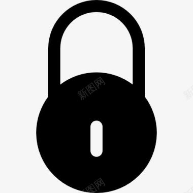 公共信息标志安全标志锁定黑色圆形挂锁接口安全标志图标图标