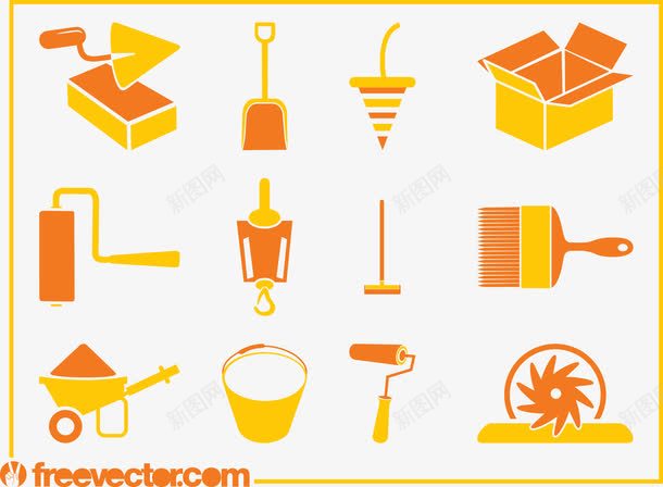 建筑工具矢量图ai免抠素材_88icon https://88icon.com 工具 建筑工具 施工工具 矢量图