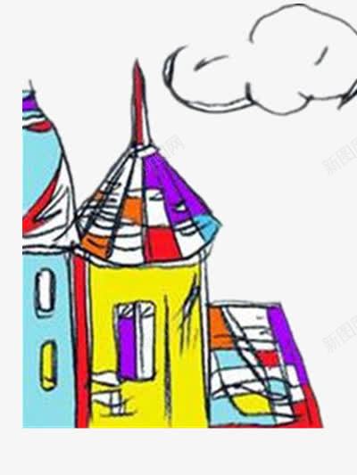彩色的城堡png免抠素材_88icon https://88icon.com PPT 云朵 五颜六色 卡通房子