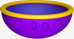 紫色手绘立体容器素材