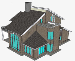 3D立体房屋图素材