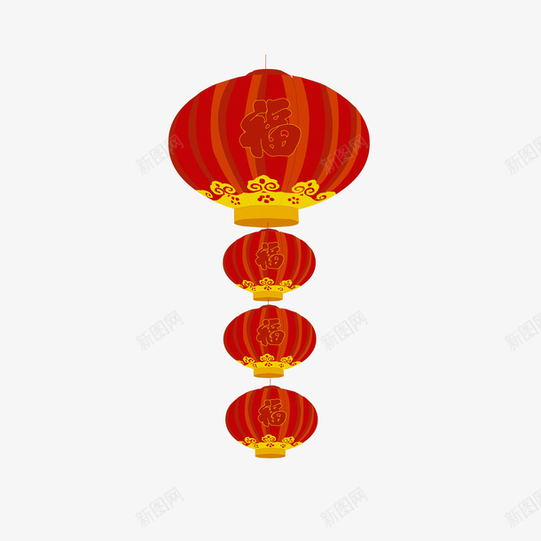 红色灯笼串png免抠素材_88icon https://88icon.com 喜庆 灯笼串 红色