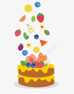 生日蛋糕水果蛋糕素材