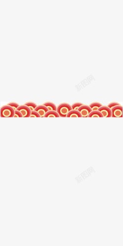 中国风红色喜庆圆圈装饰素材