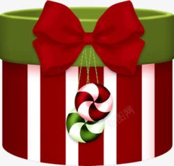 红白相间礼物盒卡通手绘条纹礼物盒高清图片