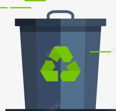 扁平化垃圾回收桶图标图标