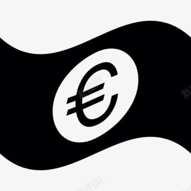 外汇欧元钞票挥舞着图标图标