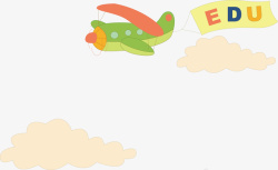 飞机儿童插画矢量图素材