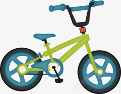 卡通小清新儿童自行车素材