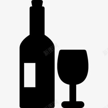 酒书法瓶杯酒图标图标