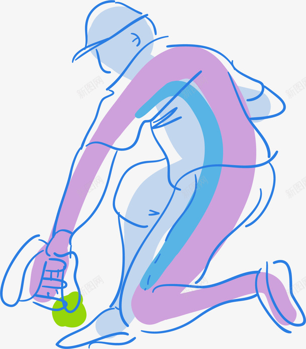 紫色梦幻棒球投手png免抠素材_88icon https://88icon.com 健康 强身健体 打棒球 紫色投球手 运动健身 锻炼