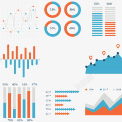 商务占比信息图表矢量图素材