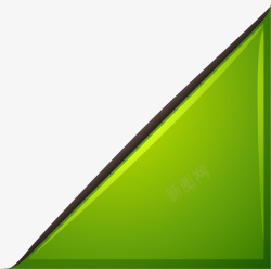 手绘绿色三角形素材