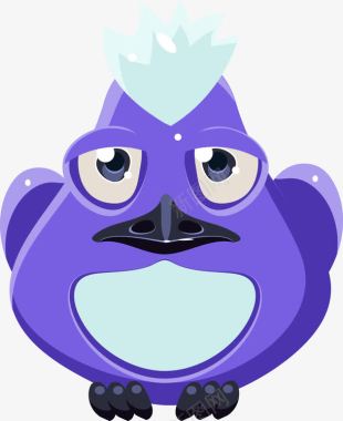 卡通紫色小鸡游戏角色图标图标