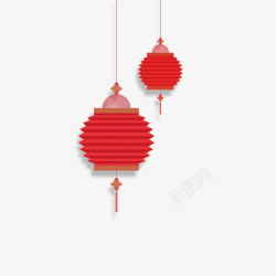 中国风新年红色灯笼装饰素材