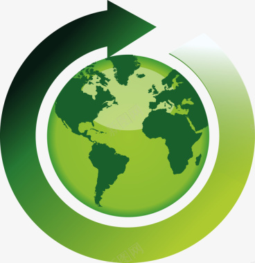 绿色节能环保地球图图标图标