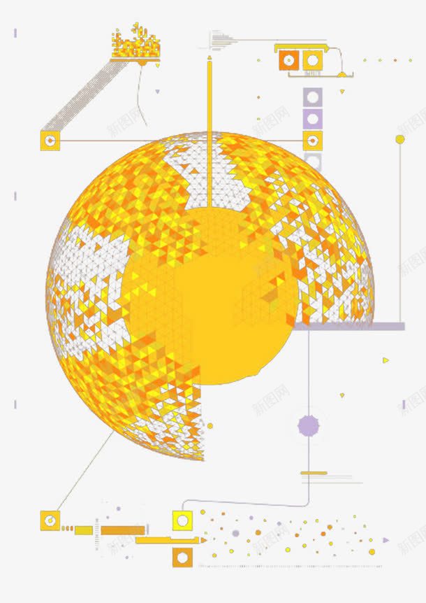 地球创意效果png免抠素材_88icon https://88icon.com PNG免费素材 创意科技海报素材 金色 金色不规则图形