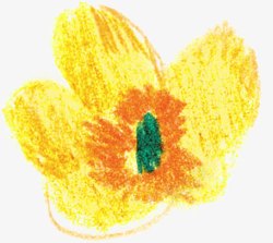 儿童手绘黄色花朵海报素材