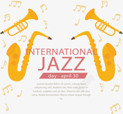 国际爵士音乐节乐器矢量图素材
