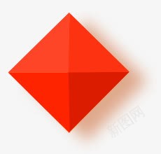 红色锥形立体图标图标