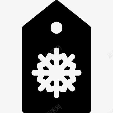 透明雪花圣诞节的标签图标图标
