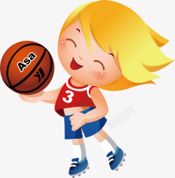 篮球玩球女孩运动海报矢量图素材