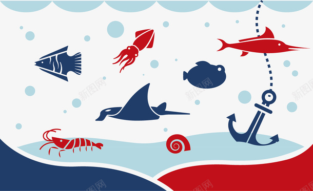 海洋鱼类矢量图eps免抠素材_88icon https://88icon.com 水彩海 水彩海洋 水彩画 沙滩海洋 海洋 鱼类 矢量图