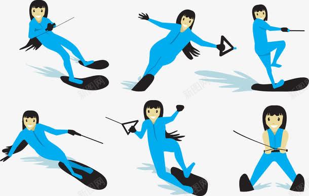 卡通花样滑雪矢量图ai免抠素材_88icon https://88icon.com png图片素材 免费png素材 卡通人物 女孩 滑雪 运动人 运动素材 矢量图