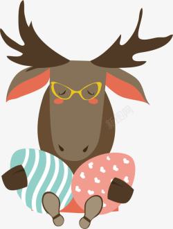 抱彩蛋的山羊素材