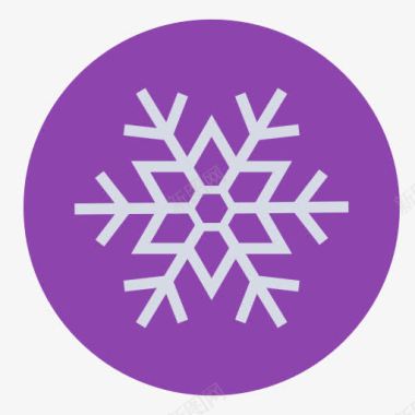 雪花紫色底纹图标图标