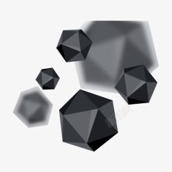 黑色几何立体块素材