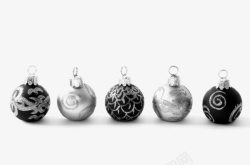 卡通黑色银色铃铛圣诞挂饰素材