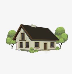 绿树和房屋素材