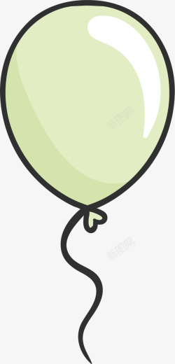 绿色卡通气球装饰图案素材