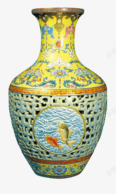 古董花瓶png免抠素材_88icon https://88icon.com 古典 陶瓷 黄色