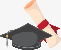 毕业证书和学士帽素材
