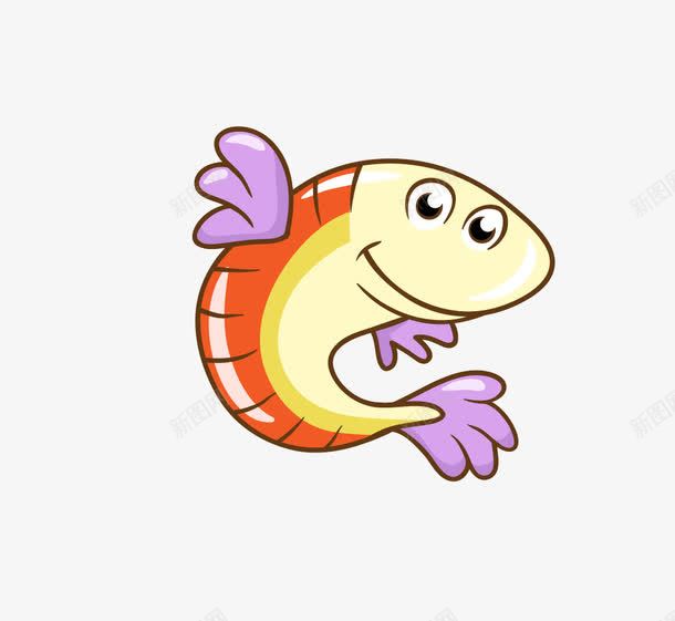 卡通手绘跳跃的鱼png免抠素材_88icon https://88icon.com 动物 卡通 手绘 生物 跳跃 鱼
