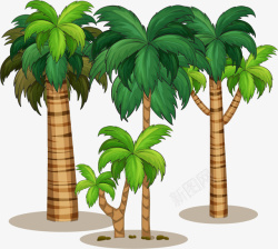 海滩海报椰子树矢量图素材