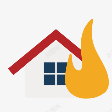 火焰图案和房屋图标图标