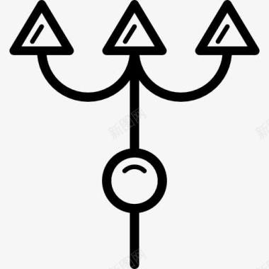 三连接器与三箭图标图标
